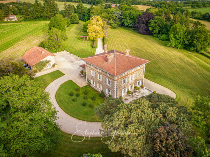 Drone photographs of the park of Château l’Auneau